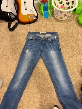 Women’s Blue Distressed Slim Jeans